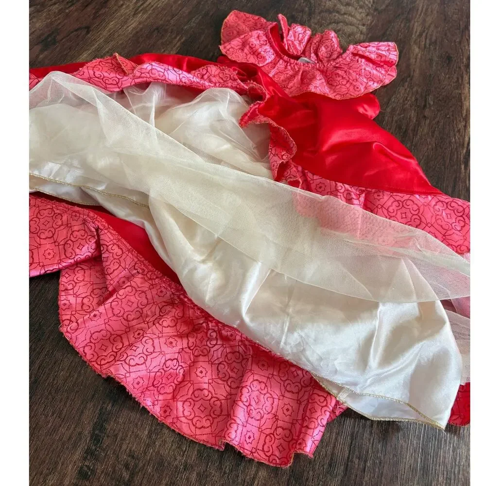 Authentic Disney Elena Of Avalor Red Princess Halloween Costume Dress Girls Sz 4